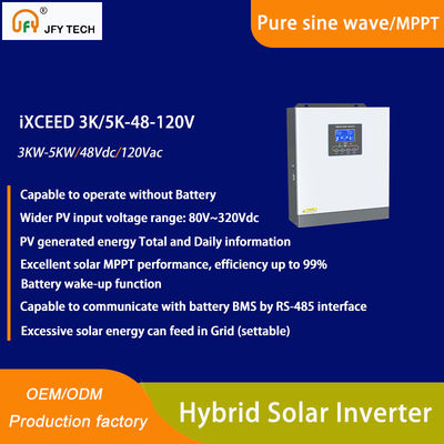 Inverter solar híbrido com entrada fotovoltaica de 80-320 V e saída fotovoltaica de 5 kW 120 Vac