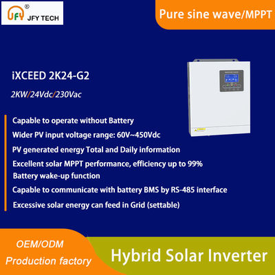 Inversor solar híbrido com bateria de 24 V Entrada e 2KW 230Vac Saída